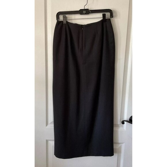 Barry Bricken Mark Shale Women's Pencil Maxi Sz 6 Long Skirt Dark Gray Wool Vntg - Picture 3 of 10